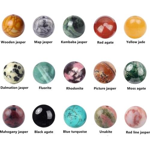 Nature Stone Rhodonite Sodinate Jade Jasper Round Loose Beads for Jewelry Making 4/6/8/10/12mm DIY Bracelet Strand 15"
