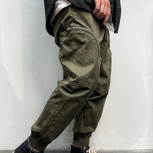 Clothes Fabulous Mid Waist Zipper Men Trousers Elastic Waist Cargo Pants Zipper for Sports