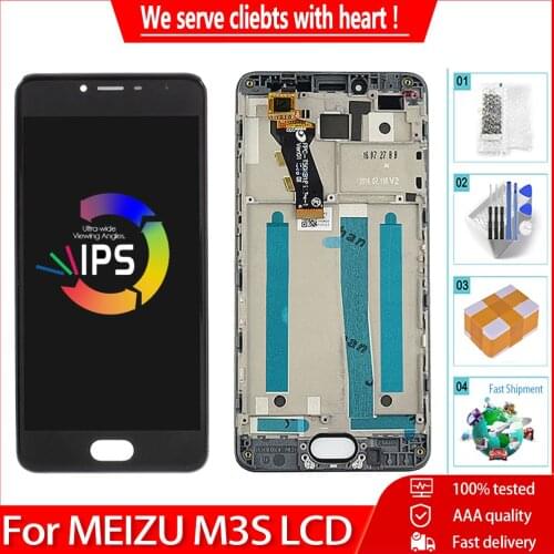 Original LCD With Frame For MEIZU M3S Y685H LCD Display Screen Digiziter Aseembly Replacement For MEIZU M3S Mini Screen Y685C
