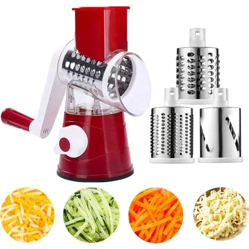 New Vegetable Spiral Slicer Potato Carrot Grater Cheese Shredder Mandoline with 3 Blades Peeler Kitchenware Cooking Tool