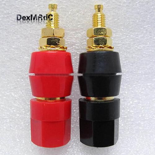 A pair Banana connector Gold-plated Banana plug sockets Copper Terminals for speaker horn