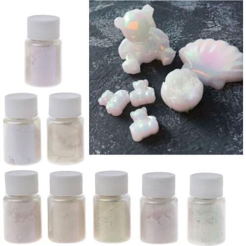8 Color Color Shift Pearl Pigment Aurora Resin Pigment Mica Polarized Diamond Pearlescent Pigment Kit Jewelry Making Tool DropSh