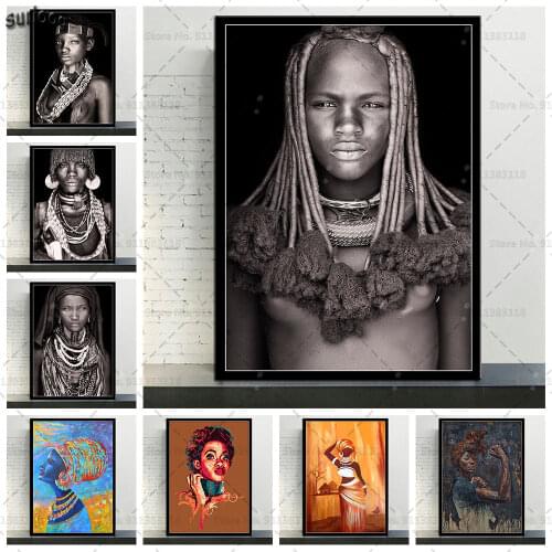 African Women Posters and Prints Tradition Culture Wall Art Pictures Poster Canvas Painting for Home Decoration