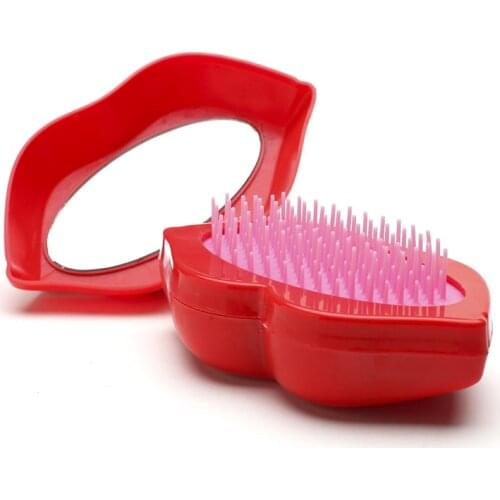 2019 Sale Real Newest Mini Sexy Lips Hairbrush Kammen Comb Prevent Electrostatic Shower Brushes Makeup Beauty Tangle Hair Brush