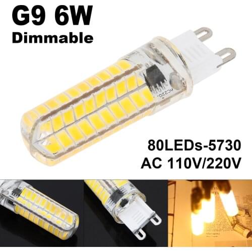 Dimmable G9 LED Lamp 6W SMD 5730 Corn Bulb 110V/220V LED Light 360 Degrees Replace Halogen Lamp