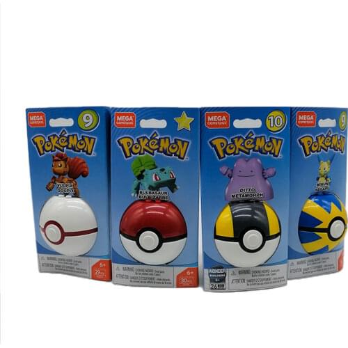Assembled Building Blocks Pikachu Vulpix MEGA Pokemon Ball Toy Minun Eevee Bulbasaur Doll Pokeball Ditto Kids Children Gifts