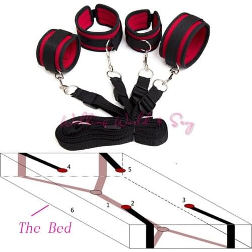 Adult Game Sex Products Under Bed BDSM Bondage Restraint Hand Ankle Cuffs Bondage Kit Fetish Erotic Sex Toys For Couples Flirt