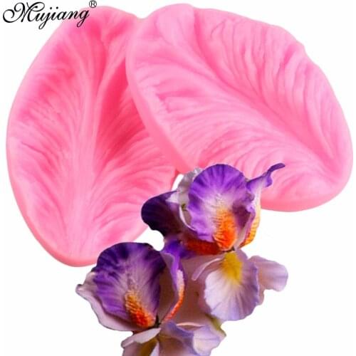 2Pcs/Set Orchid Petal Flower Silicone Veiner Mold Fondant Cake Decorating Tools Cupcake Candy Clay Chocolate Gumpaste Mould