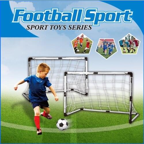 Folding Mini Football Ball Goal Post Net Set Pump Kids Sport Games Toys Child Birthday Gift Plastic Soccer Training Equipment