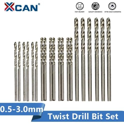 XCAN HSS Twist Drill Bit 25pcs Wood Metal Hole Drilling 0.5mm-3.0mm Gun Drill Bit Woodworking HSS Hole Cutter Mini Drill Bit