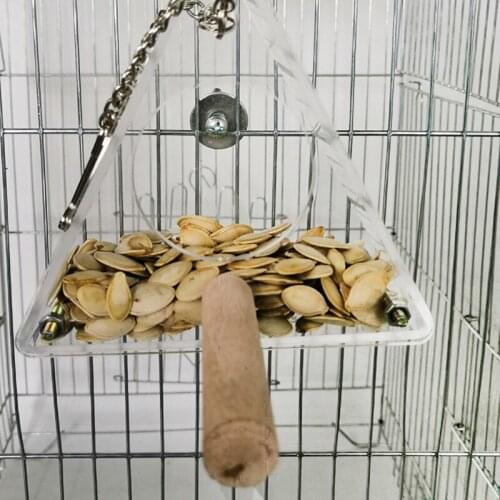 Triangle Foraging Parrot Hanging Educational Toys Small Medium Parrot Acrylic Bird Food Toy Feeding Box Pet Supplies