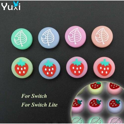YuXi 2pcs Luminous Thumb Stick Grip Cap Joystick Cover Thumbstick Case For Nintend Switch NS Lite Joy-Con Controller