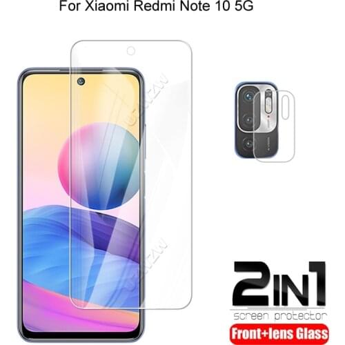 2 in 1 For Xiaomi Redmi Note 10 5G Camera Lens Film & Screen Protector Guard Protective HD Tempered Glass Explosion Proof