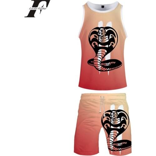 Cobra Kai Two Piece Set Women 3D Printing Snake 2 Piece Vest Set Camisole Womens Sexy Clothing Fashion Jerseys Streetwear kpop