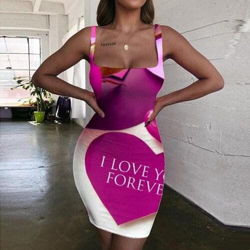 KYKU Love Dress Women Flower Vestido Sexy Romantic Ladies Dresses Harajuku Halter Sleeveless Womens Clothing Party New Beach