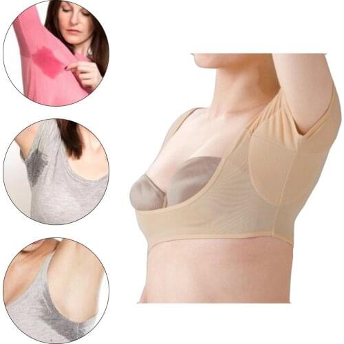Underarm Sweat-absorbent Vest Super Elasticity Short-sleeved T-shirt Shape Sweat Pads Reusable Washable Underarm Armpit Sweat