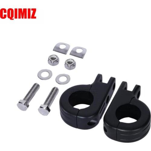 1 1/4" Black Aluminum Motorcycle Foot Peg Clamps Mounts For Harley Touring Engine Guards