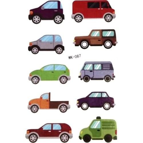 Cartoon Car Airplane Temporary Tattoo Transportation Fake Tattoos Sticker Face Body Art Children 10pcs