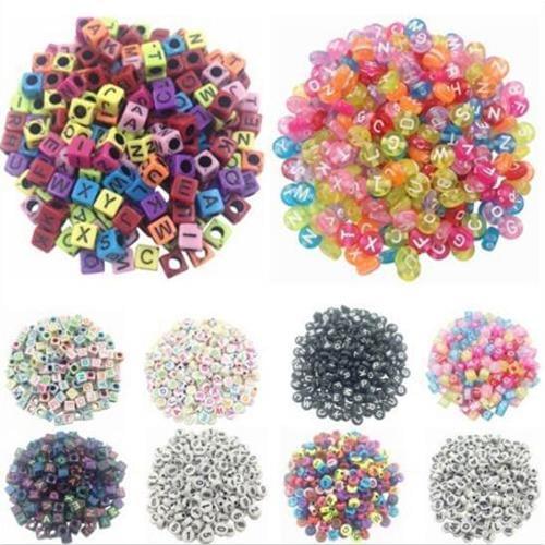 100pcs 6mm Mixing Letter Beads Square Alphabet Beads Acrylic Beads DIY Jewelry Making For Bracelet Necklace Accessories
