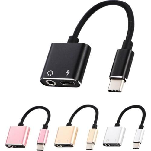2 In 1 USB C AUX Audio Splitter Adapter For Samsung S20 Fe Note 20 Ultra Note10 Plus Connector Headphone Charge Type C Converter