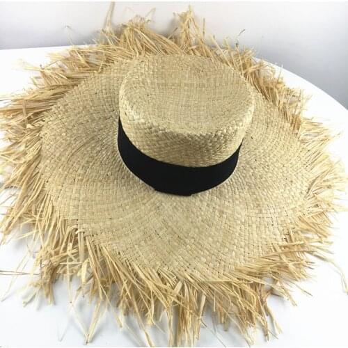 202103-shi new summer handmade raffia grass high top big brim beach holiday lady sun cap women leisure hat