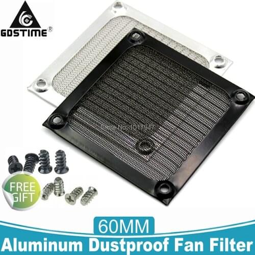 5PCS Aluminum 60mm Computer Fan Cooling Dustproof Dust Filter Shield Case Metal Grill Guard with Screws