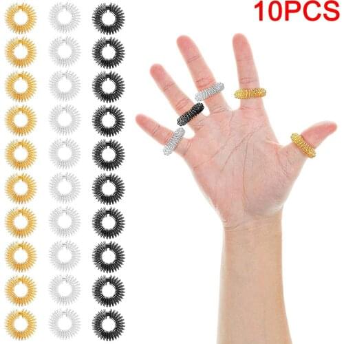 5Pcs Finger Massage Ring Acupuncture Health Care Body Acupressure Massager Health Care Body Massager Relax Hand Massage Finger