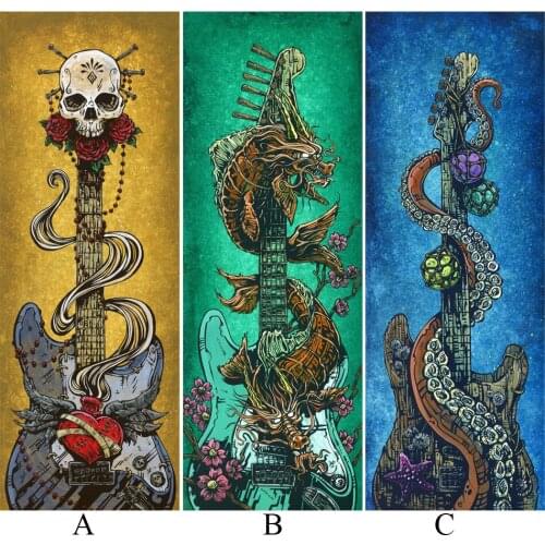5D DIY Diamond Painting Flower Guitar Cross Stitch Skull Rhinestones Mosaic Kits 3D Full Square Diamond Embroidery Needlework