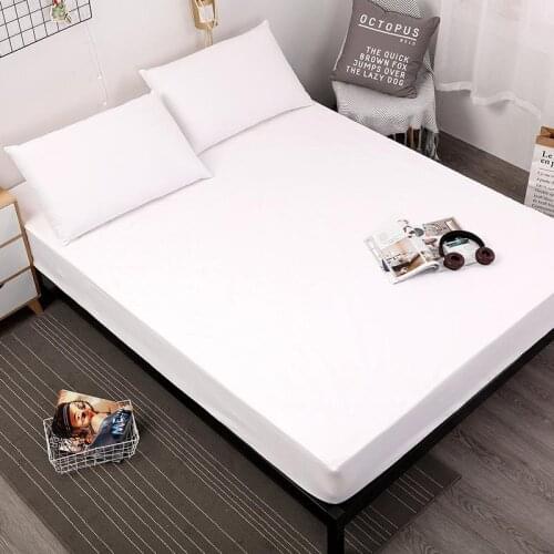 63 1pcs 100%Polyester Solid Fitted Sheet Mattress Cover Four Corners With Elastic Band Bed Sheet