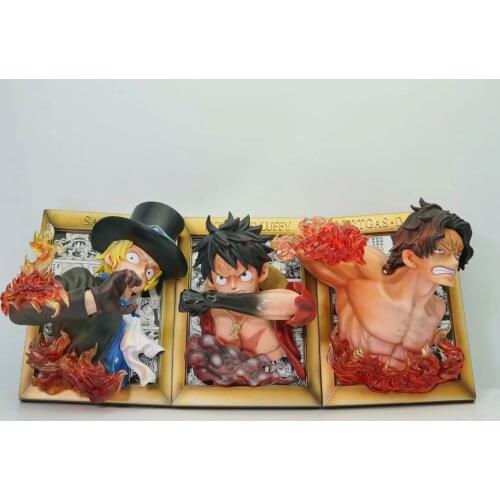 Anime Figure O.n.e.P.i.e.c.e 1:1 3D Photo Frame Luffy Sabo Ace Scene Boxed Figure anime figures