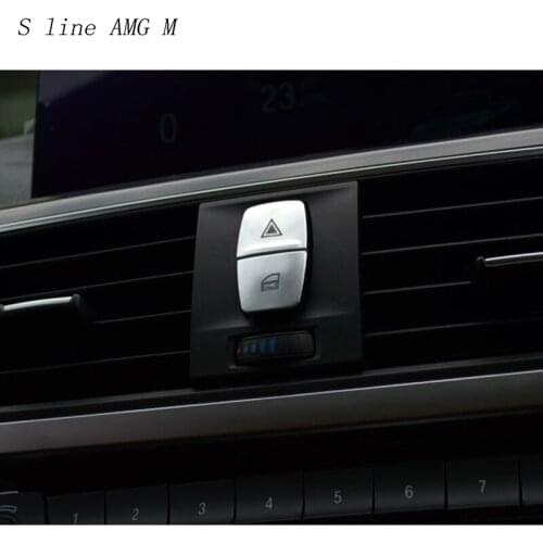 Car Styling Front Warning Light button Stickers Cover Trim frame For BMW 1 2 Series Coupe F22 F20 F52 Two Sedan auto Accessories