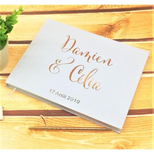 White Wedding Guest Book Alternatives-Love Signature Wedding Guestbook,Wedding Decorations,Bride Groom Gift,Photo Album Memory