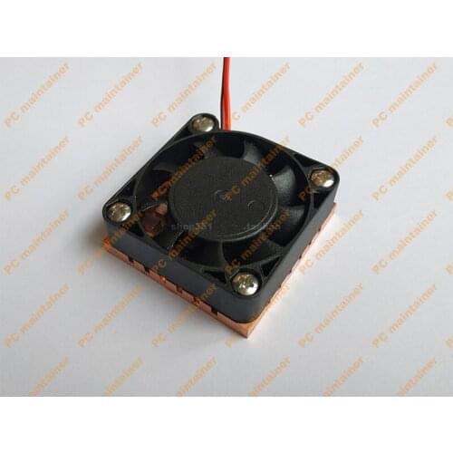 BGA Bridge chips pure copper slotted Heatsink IC router chip radiator with 4010 fan air cooled fin radiator 40*40*4.0mm heatsink