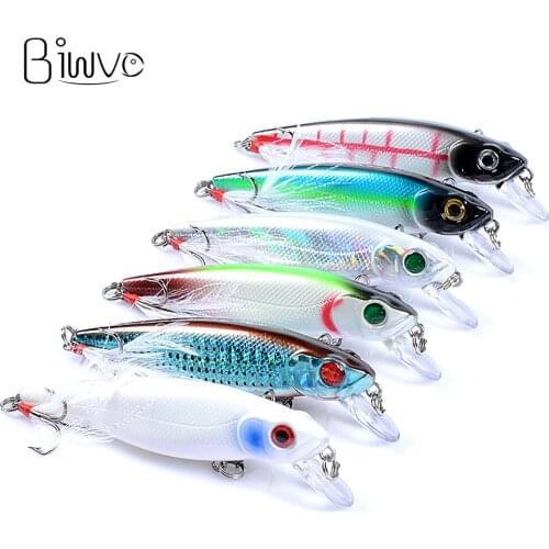 Biwvo 8.6CM Minnow Hard Lure Have Triple Hook Fish Tackle All Goods For Sea Fishing Swimbait Accessories Artificial Bait