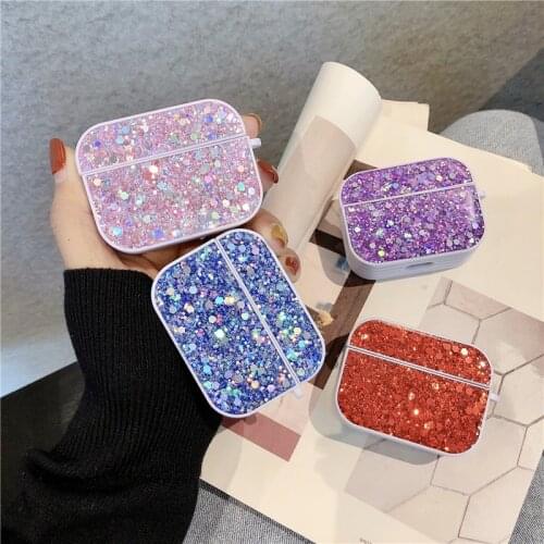 Glitter Earphone Case For AirPods Pro Hard Protective Diamond Bling Case Wireless Earphone Bags For AirPods pro Cases girl