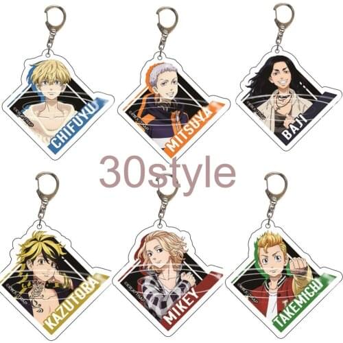 5pcs Tokyo Revengers Kazutora Baji Takemichi Figure Key chain toys Acrylic KeyChain Pendant Key Ring Bag Charms gift