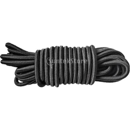 Black Elastic Bungee Rope Shock Cord Tie down DIY Multipurpose 5m Length 5mm Thickness