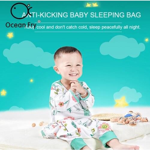 Baby Sleeping Bag Combed Cotton Soft Micro-Bomb Ventilation Comfortable Anti-Pilling Removable Sleeve Baby Sleeping Bag
