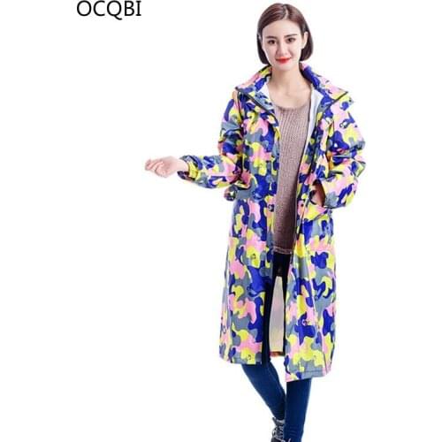 Raincoat Long hiking Camouflage Raincoat for Men and Women Adult Motorcycle Rain Coat Outdoor Men Rain Jacket