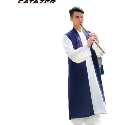 Long Vest for Tai Chi Uniform Shaolin Monk Kung Fu Wing Chun Taoist Martial Arts Suit