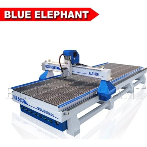 Blue Elephant 1550 wood carving cnc router for wood door manufacturer wood cnc router with vacuum table and dust collection
