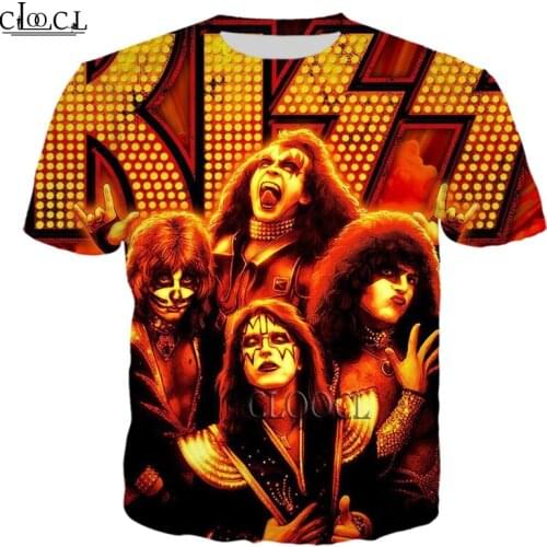 HX Rock Singer KISS Band Men Women T-Shirt 3D Print Summer Fashion Harajuku Hip Hop Streetwear Pullover Drop Shipping