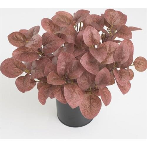 Artificial Eucalyptus Stem Retro Silk Eucalyptus Leaf Wedding Plants Faux Fabric Foliage Room Decoration plantas artificiais