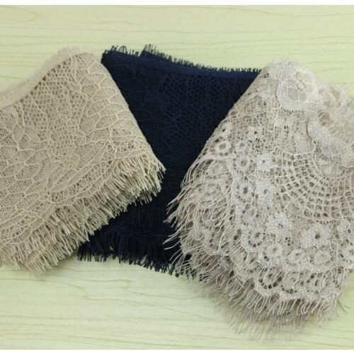 3Yards Eyelash Lace 10CM-18CM DIY Decorative High Quality Nylon Eyelash LaceThree colors optional white green grey