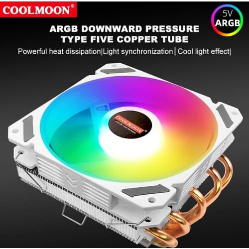 Coolmonth HANSHUANG T5 CPU Radiator Silent Temperature Control Desktop Computer i5i7 AMD 5 Copper Tube CPU Fan