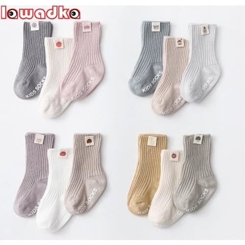 Lawadka 3Pairs/Set Spring Autumn Newborn Baby Girls Boys Sock Casual Socks for Girls Cotton Infant Toddler Socks for Babies 2021