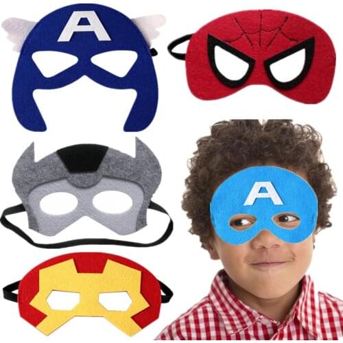 5 Pieces/set of Spiderman/Hulk/Captain America/Thor Cosplay Halloween Party Mask Dress Up Mask/Children Party Superhero Gift
