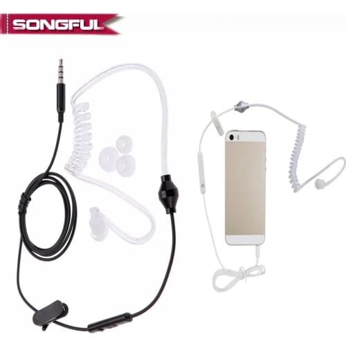 Monaural Anti-Radiation FBI Headphones Headphone Air Tube Hands Free Earphone Ear Hook For Xiaomi huawei Mobile phone