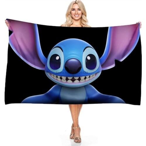 Cartoon 3d Stitch Bathroom Bath Towels Digital Printing Disney Beach Towel Hand Towel Swimming Towels for Children Boys Girls