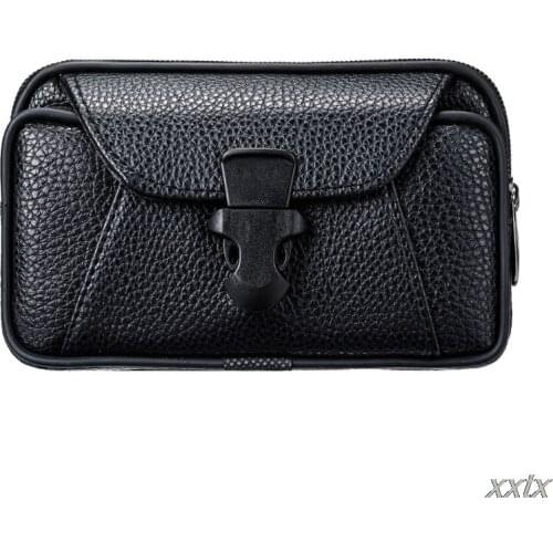 Men Vintage PU Leather Waist Bag Phone Pouch Sport Belt Hip Belt Loop Holster Wallet Carry Case Purse